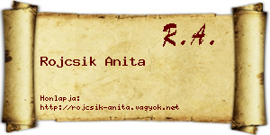 Rojcsik Anita névjegykártya